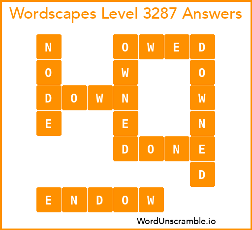 Wordscapes Level 3287 Answers