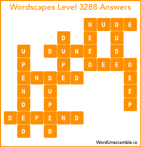 Wordscapes Level 3288 Answers