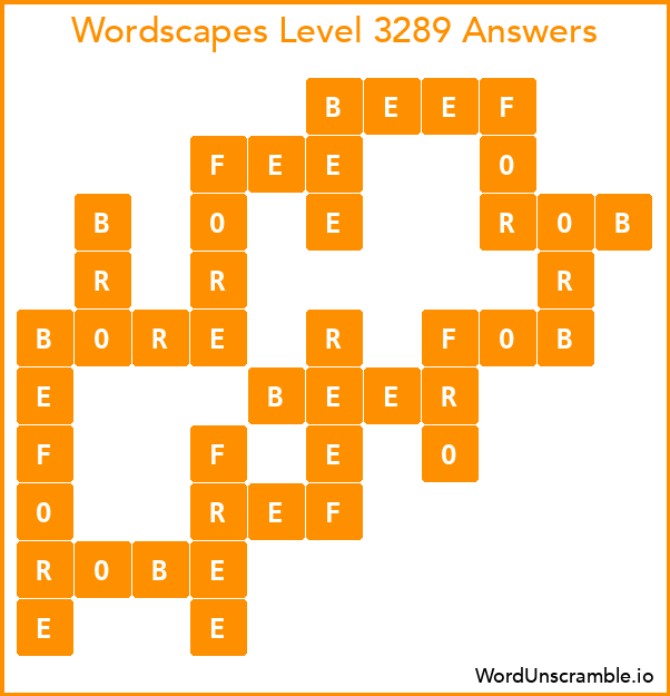 Wordscapes Level 3289 Answers