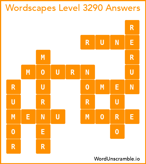 Wordscapes Level 3290 Answers