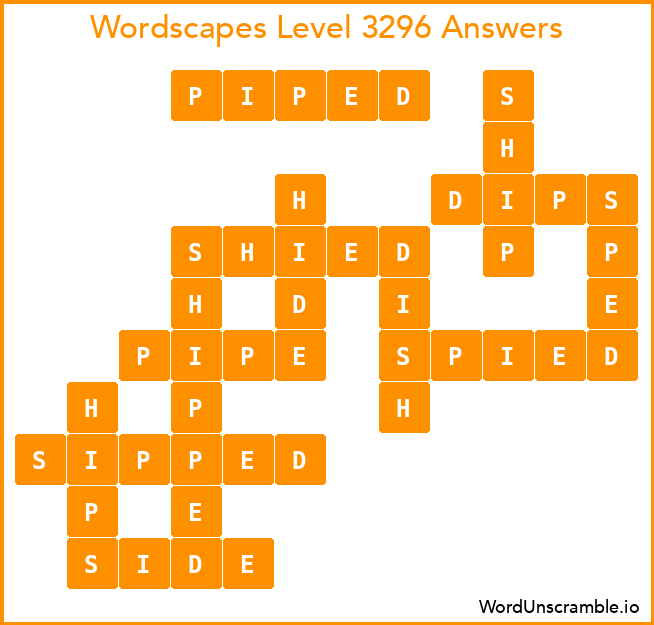 Wordscapes Level 3296 Answers