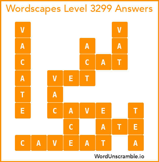 Wordscapes Level 3299 Answers
