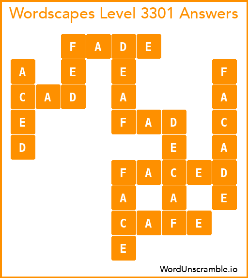 Wordscapes Level 3301 Answers