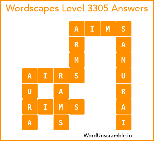 Wordscapes Level 3305 Answers