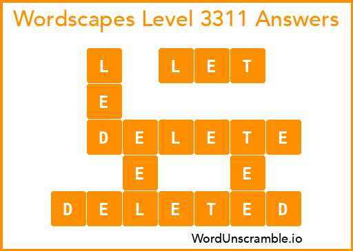 Wordscapes Level 3311 Answers