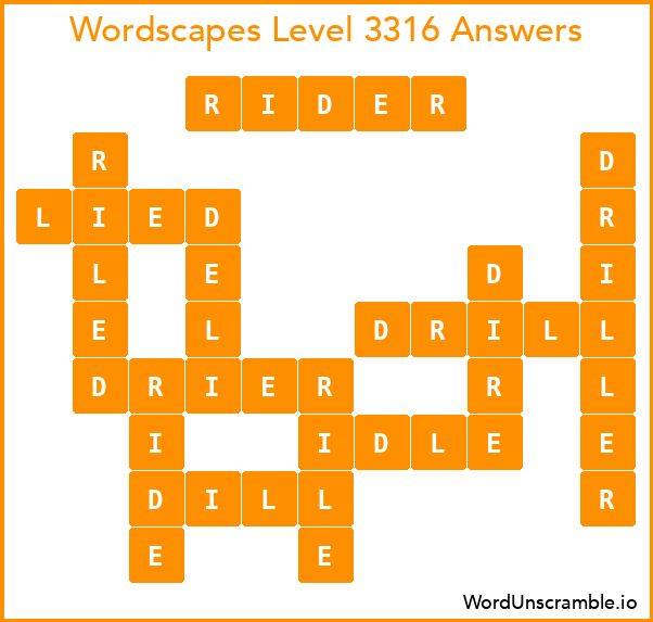 Wordscapes Level 3316 Answers