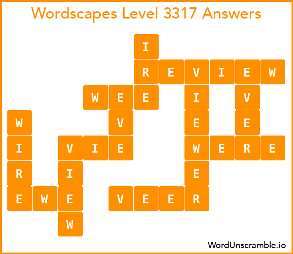 Wordscapes Level 3317 Answers