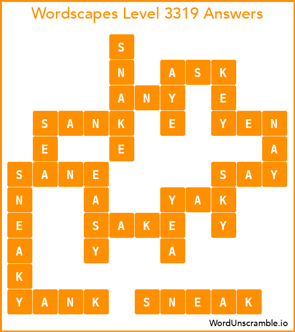Wordscapes Level 3319 Answers