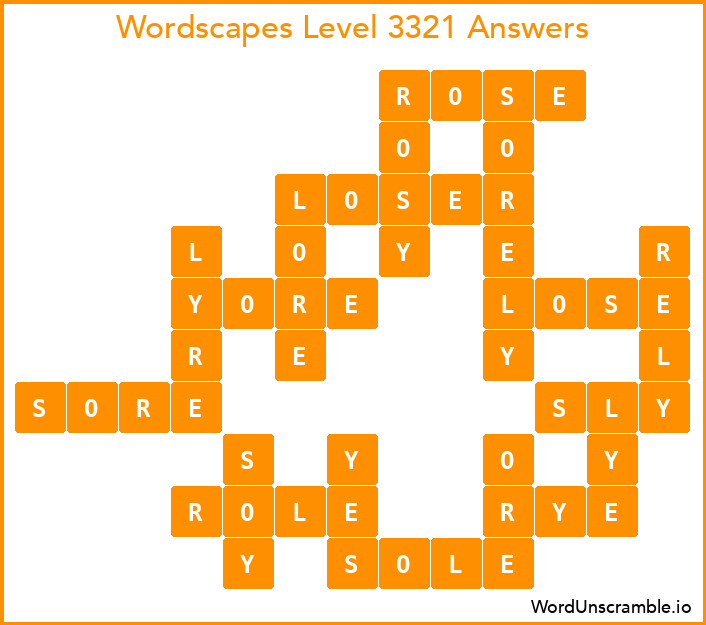 Wordscapes Level 3321 Answers