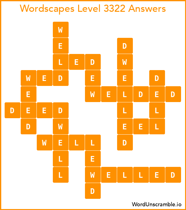 Wordscapes Level 3322 Answers
