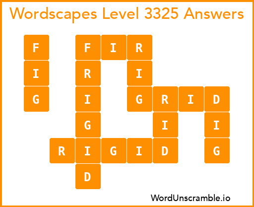 Wordscapes Level 3325 Answers
