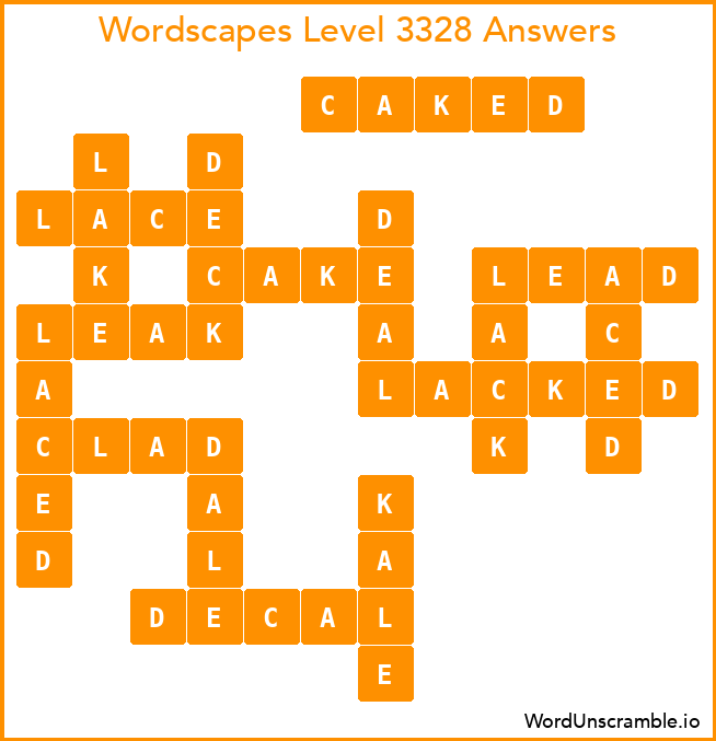 Wordscapes Level 3328 Answers
