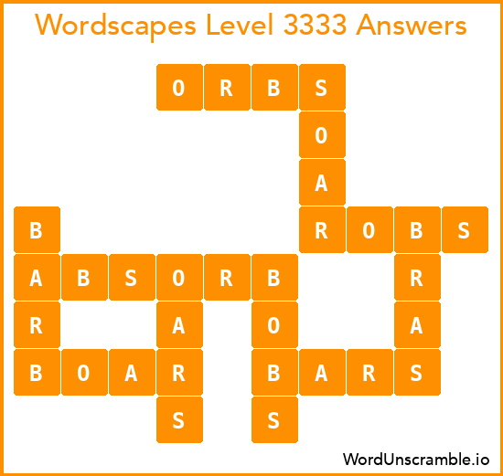 Wordscapes Level 3333 Answers