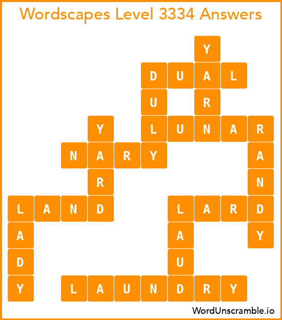 Wordscapes Level 3334 Answers