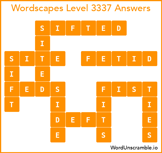 Wordscapes Level 3337 Answers