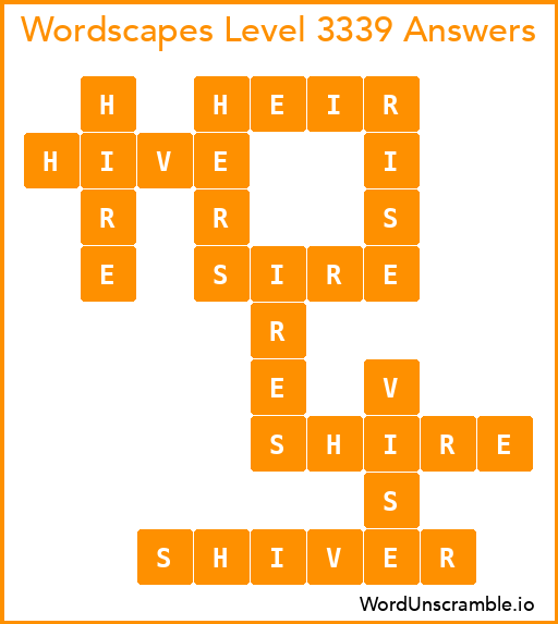 Wordscapes Level 3339 Answers