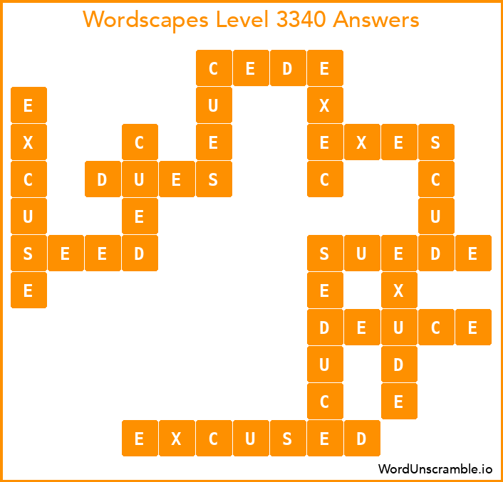Wordscapes Level 3340 Answers