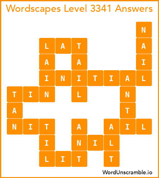 Wordscapes Level 3341 Answers