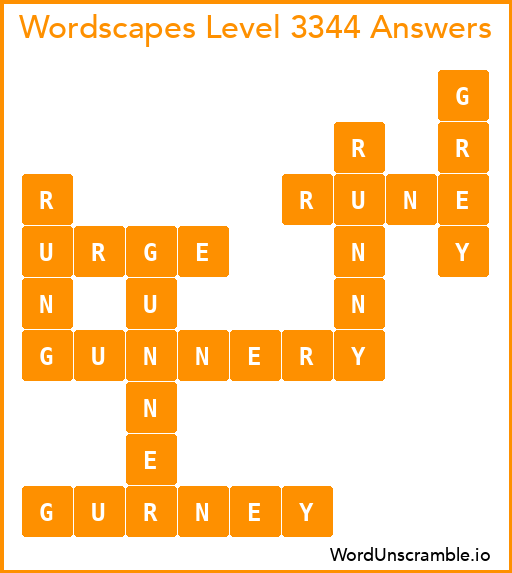 Wordscapes Level 3344 Answers