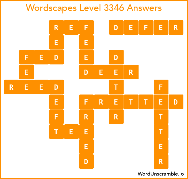 Wordscapes Level 3346 Answers