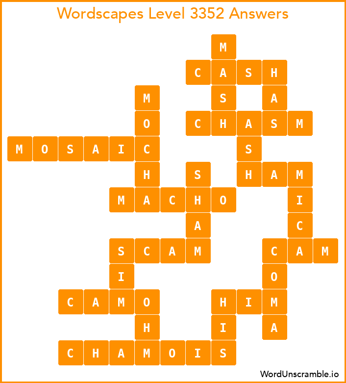 Wordscapes Level 3352 Answers
