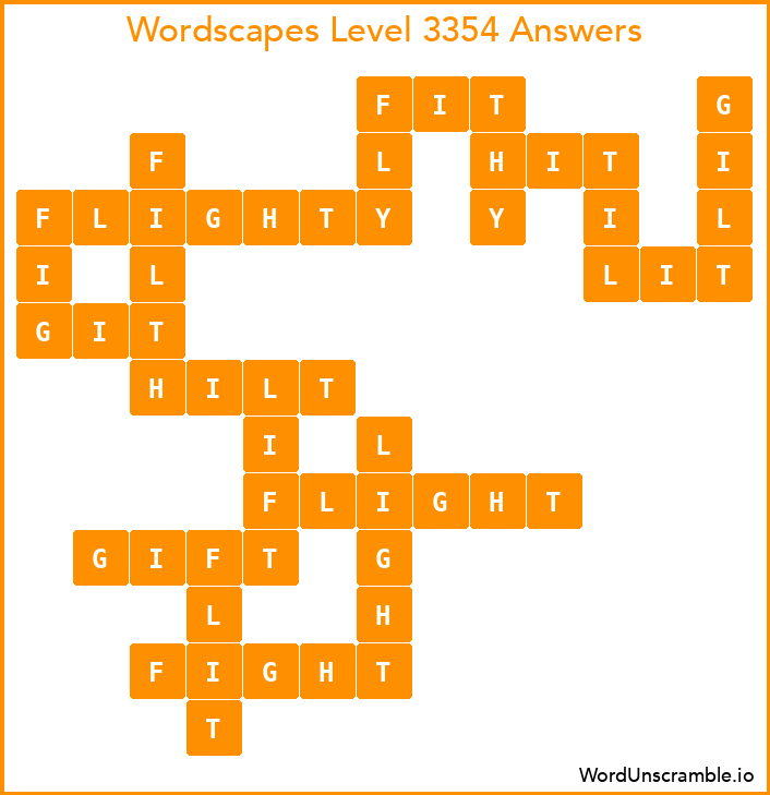 Wordscapes Level 3354 Answers
