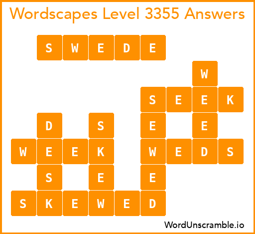 Wordscapes Level 3355 Answers