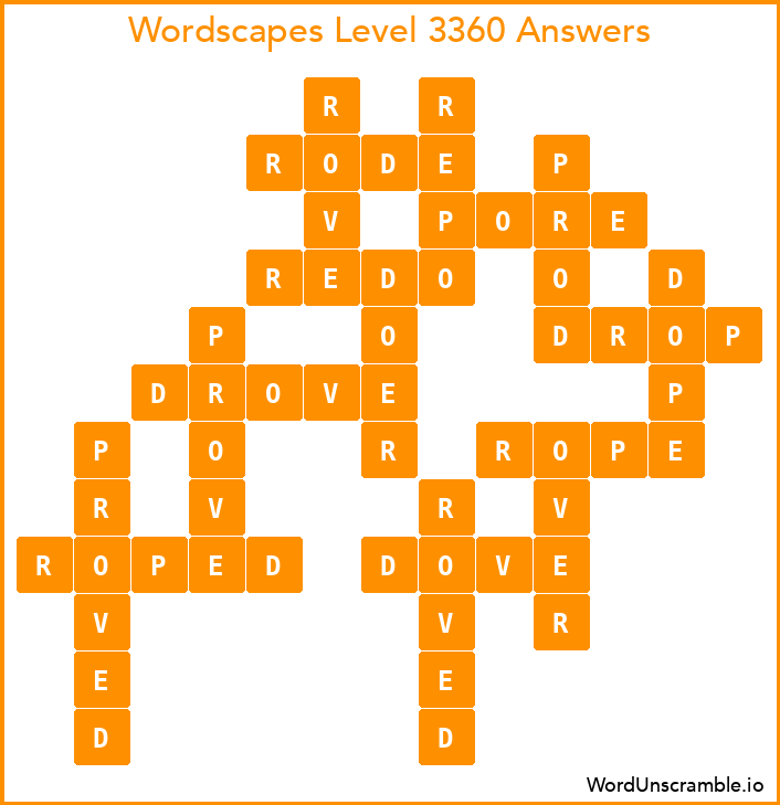 Wordscapes Level 3360 Answers