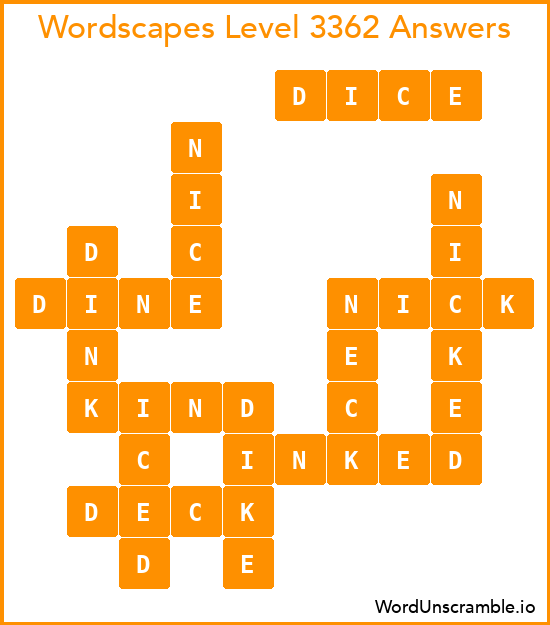 Wordscapes Level 3362 Answers