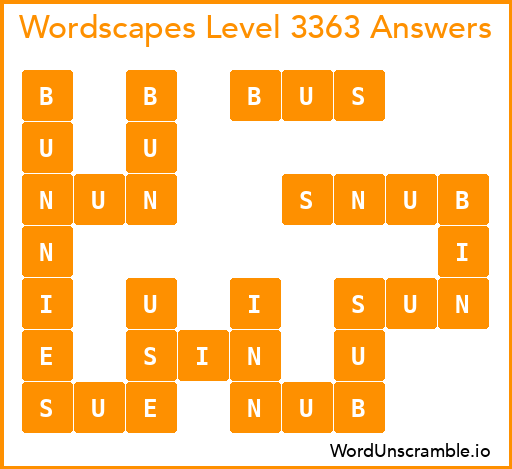 Wordscapes Level 3363 Answers