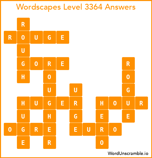 Wordscapes Level 3364 Answers