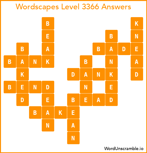 Wordscapes Level 3366 Answers