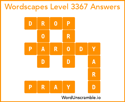Wordscapes Level 3367 Answers
