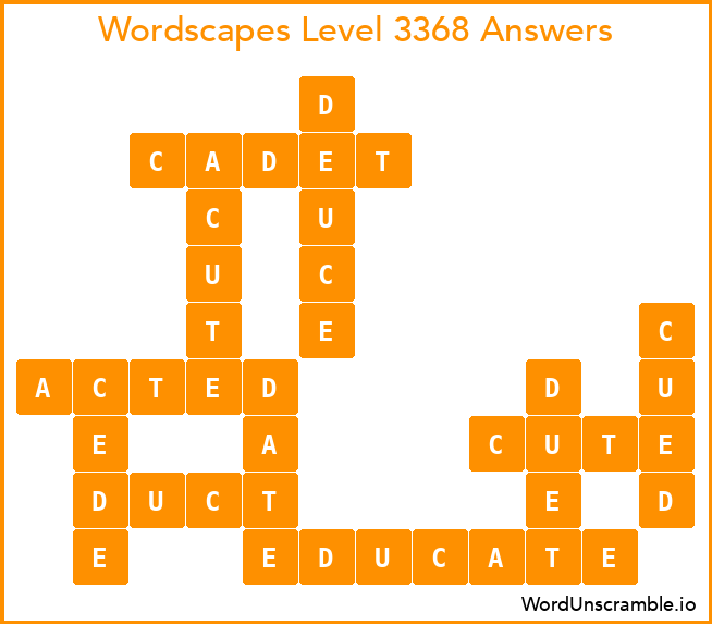 Wordscapes Level 3368 Answers