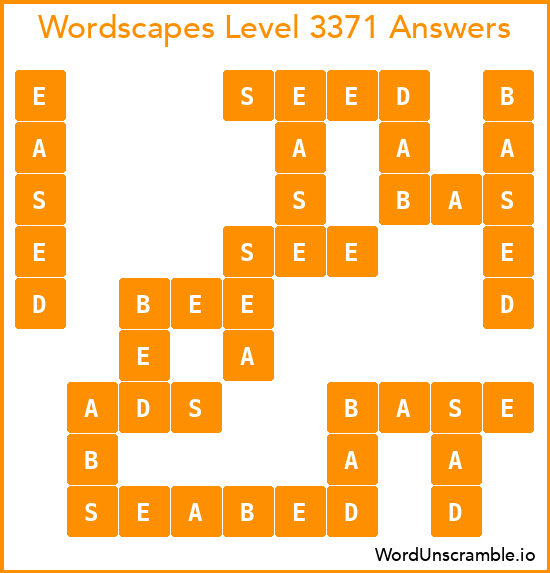 Wordscapes Level 3371 Answers