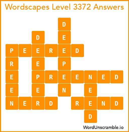 Wordscapes Level 3372 Answers