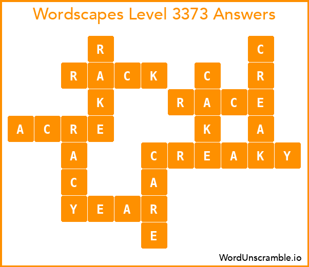 Wordscapes Level 3373 Answers