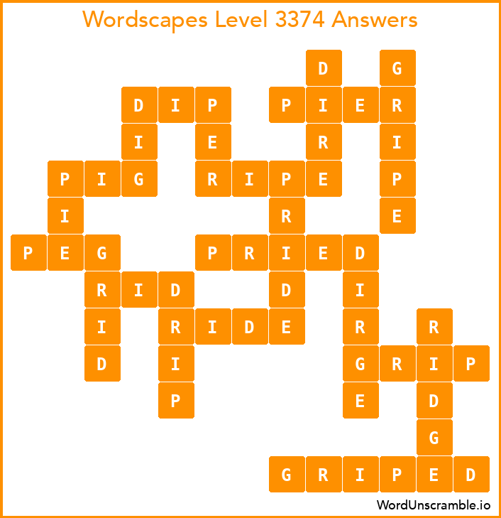 Wordscapes Level 3374 Answers