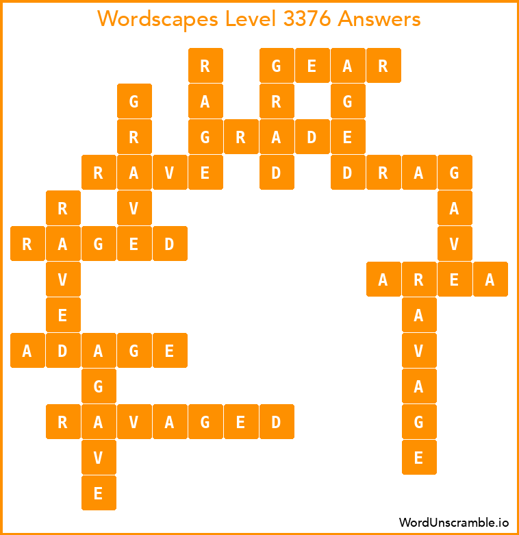 Wordscapes Level 3376 Answers
