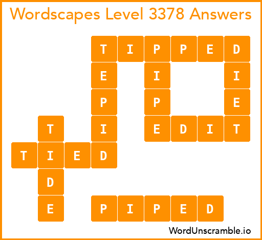 Wordscapes Level 3378 Answers