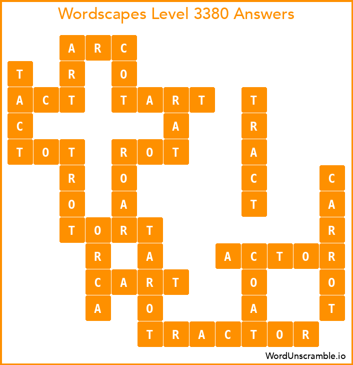 Wordscapes Level 3380 Answers