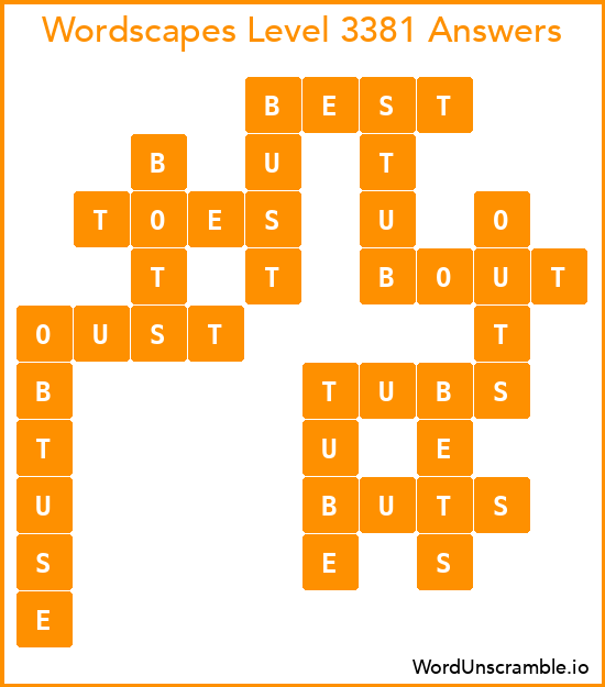 Wordscapes Level 3381 Answers