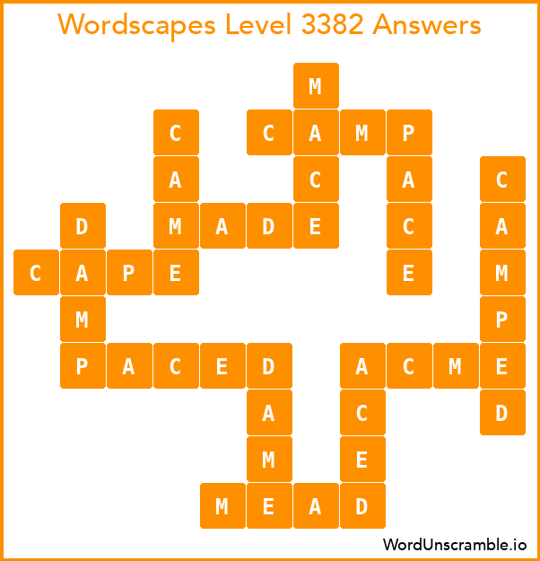 Wordscapes Level 3382 Answers
