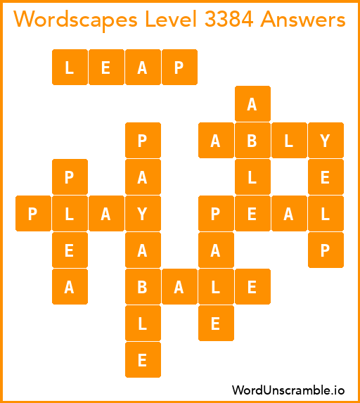 Wordscapes Level 3384 Answers