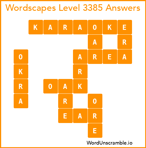 Wordscapes Level 3385 Answers