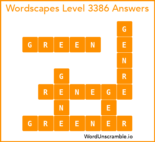 Wordscapes Level 3386 Answers