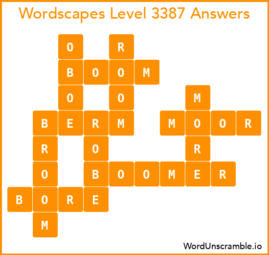 Wordscapes Level 3387 Answers