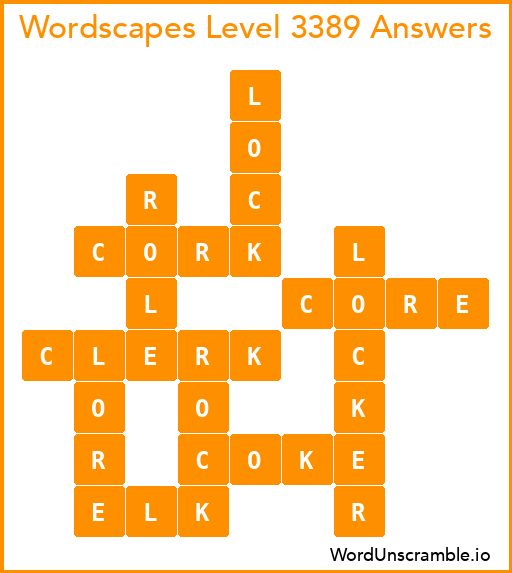 Wordscapes Level 3389 Answers