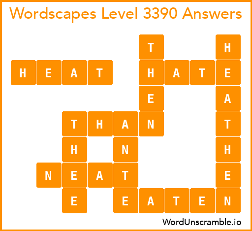 Wordscapes Level 3390 Answers