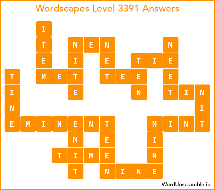 Wordscapes Level 3391 Answers